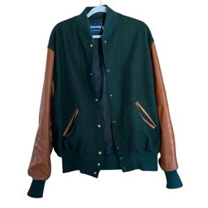 Holloway Men's Green and Brown Varsity Jacket